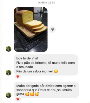 Depoimento pão de brioche